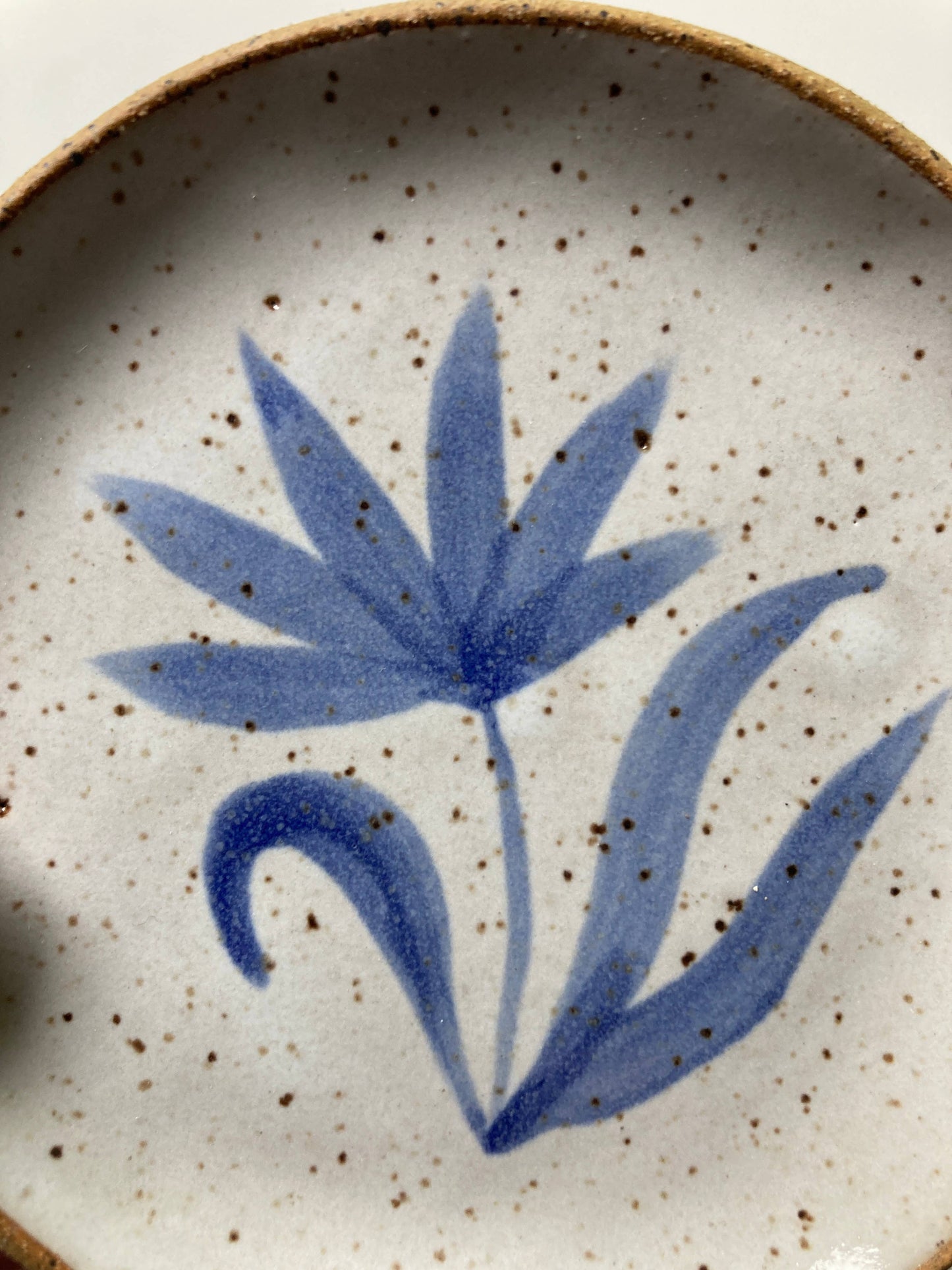 Speckled floral painted ring dish