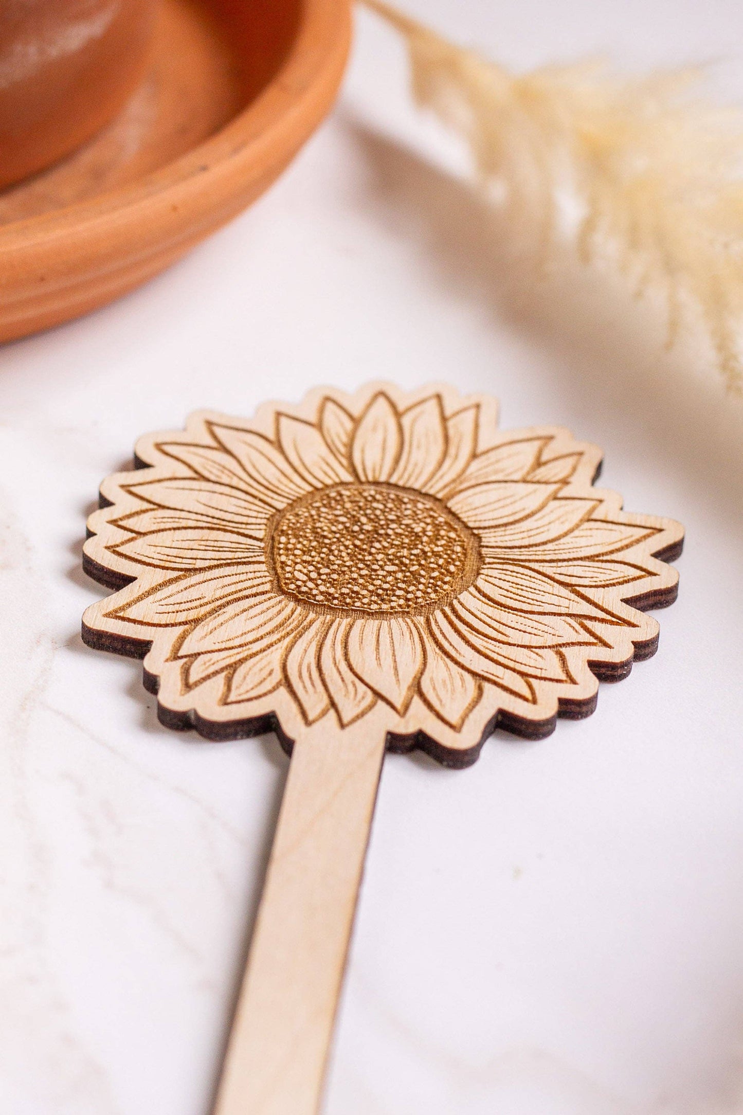 Sunflower Wooden Plant Stake