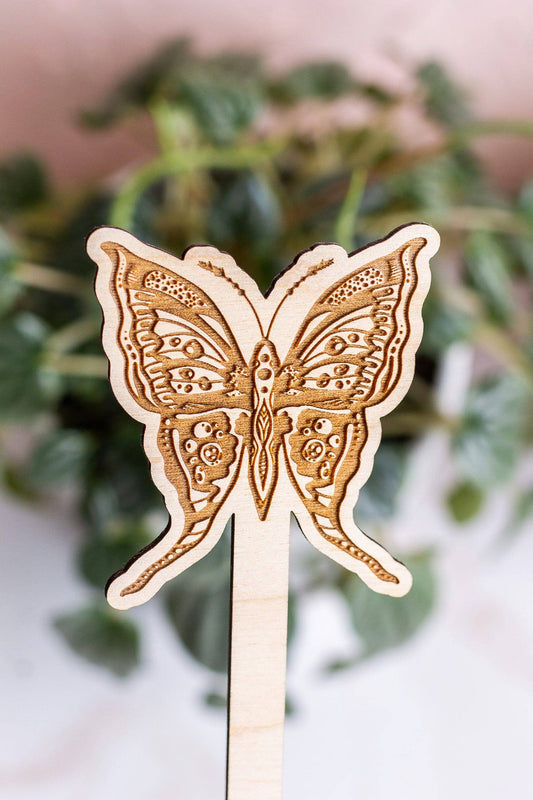 Butterfly Wooden Plant Stake