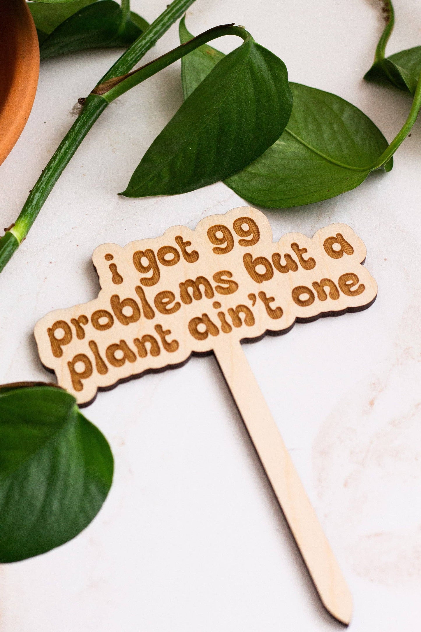 Retro Funny Wooden Plant Marker - Barely surviving