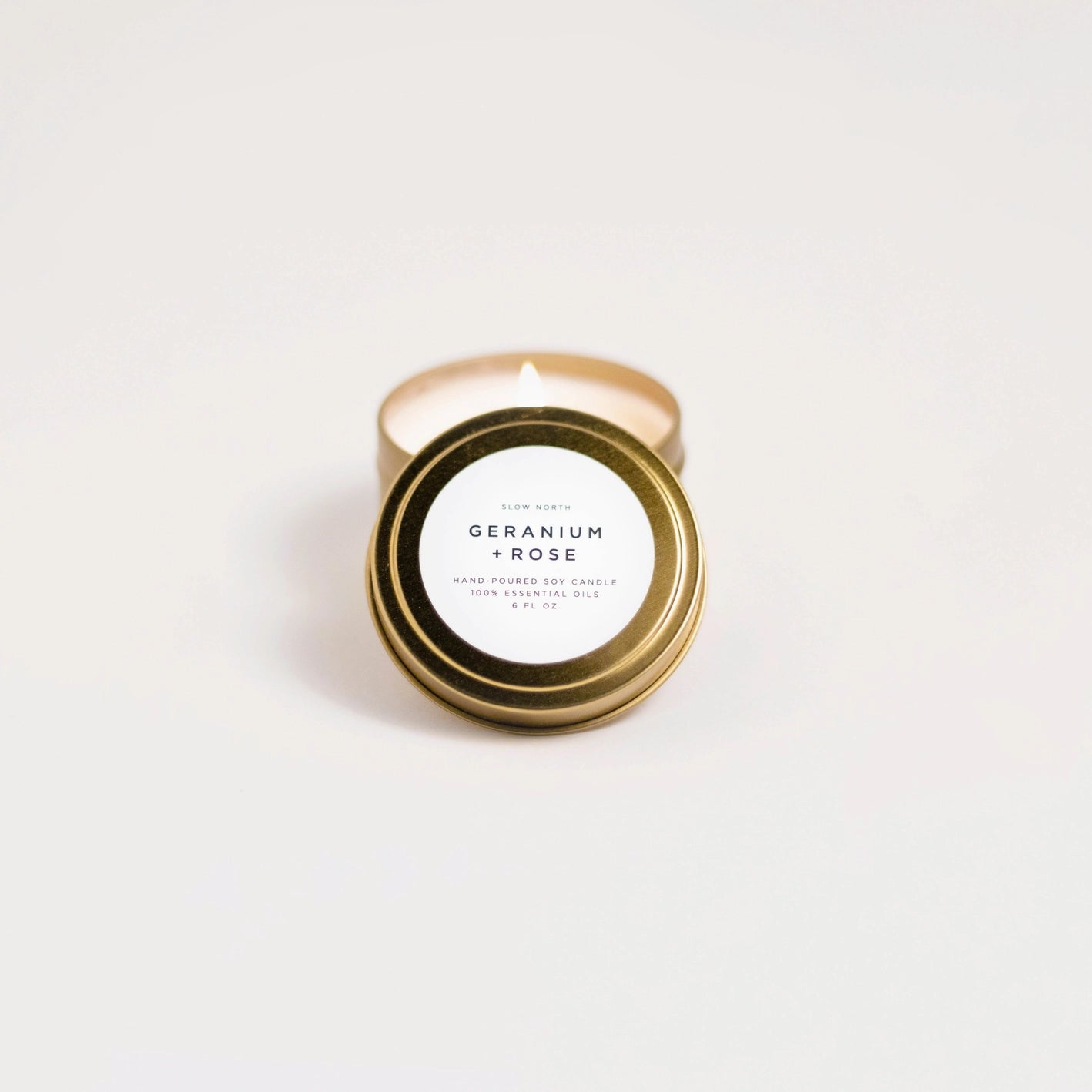 Slow North Candle - Geranium + Rose