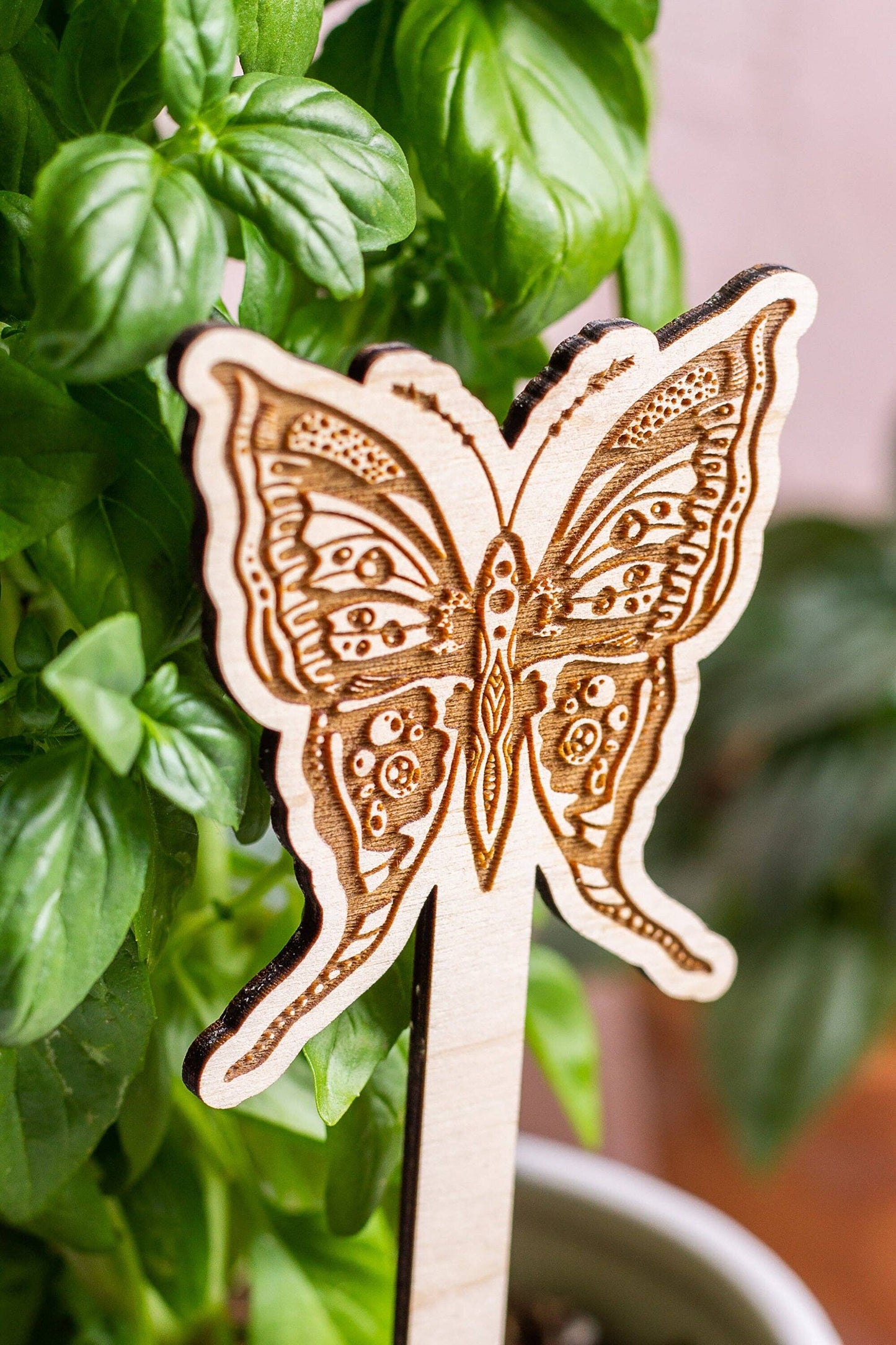 Butterfly Wooden Plant Stake