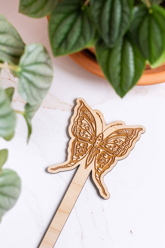 Butterfly Wooden Plant Stake