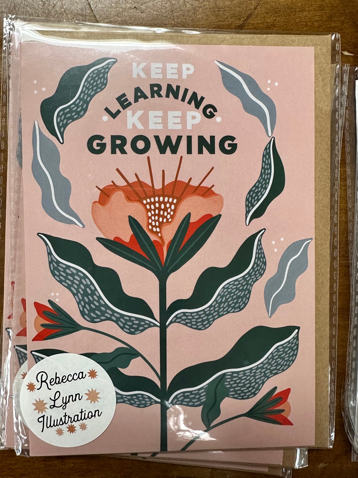 Keep Learning Keep Growing Card