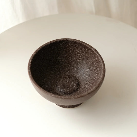 Textured Earthy Brown Ceramic Bowl