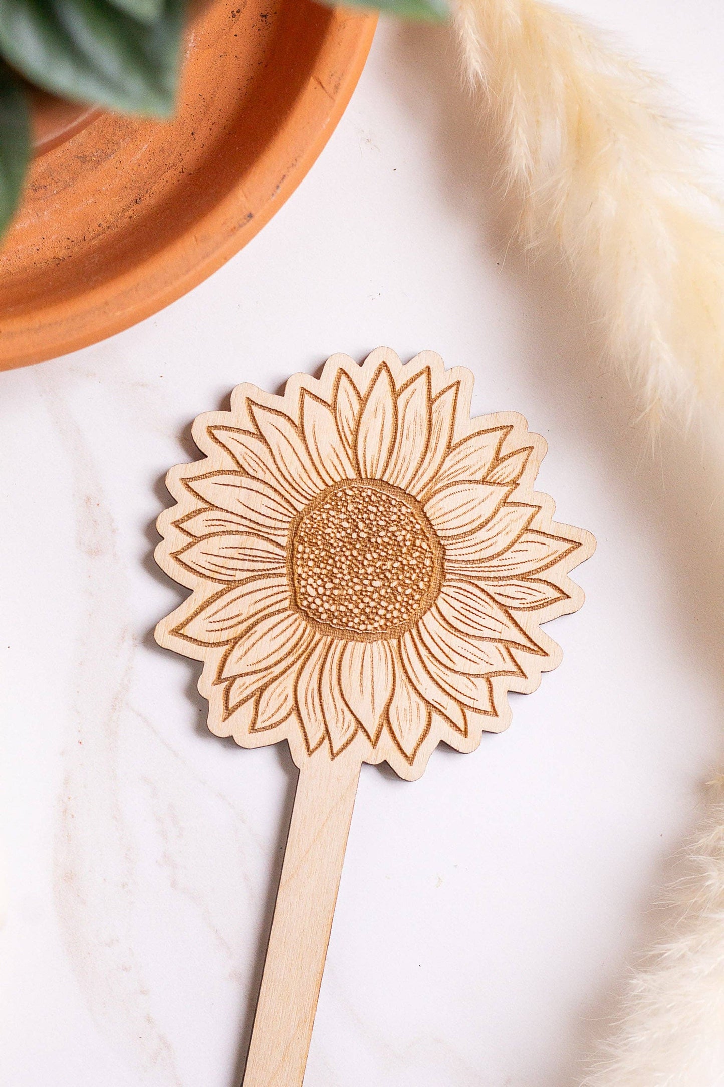 Sunflower Wooden Plant Stake