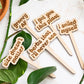 Retro Funny Wooden Plant Markers - Congrats!