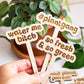 Retro Funny Wooden Plant Markers - Congrats!