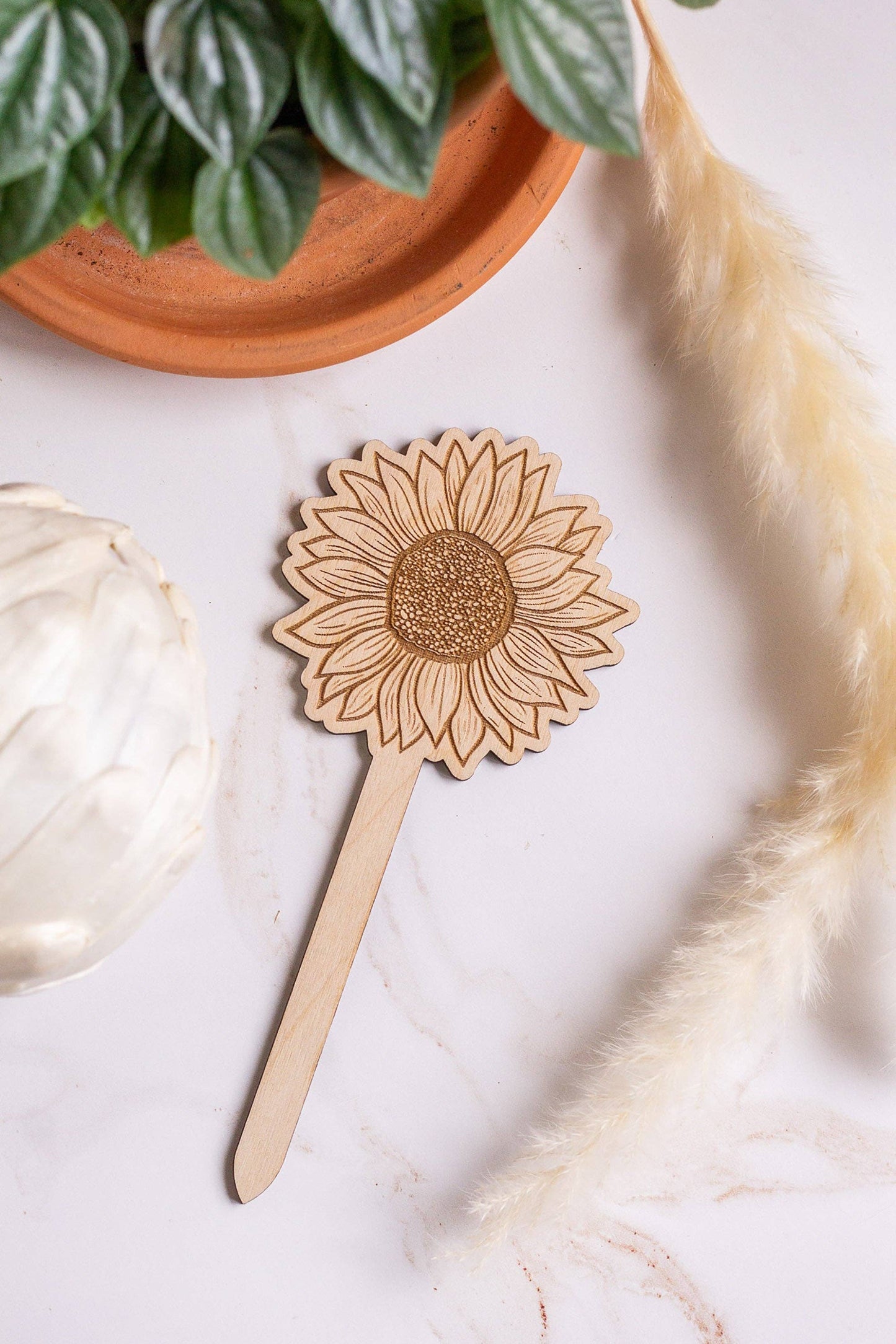 Sunflower Wooden Plant Stake