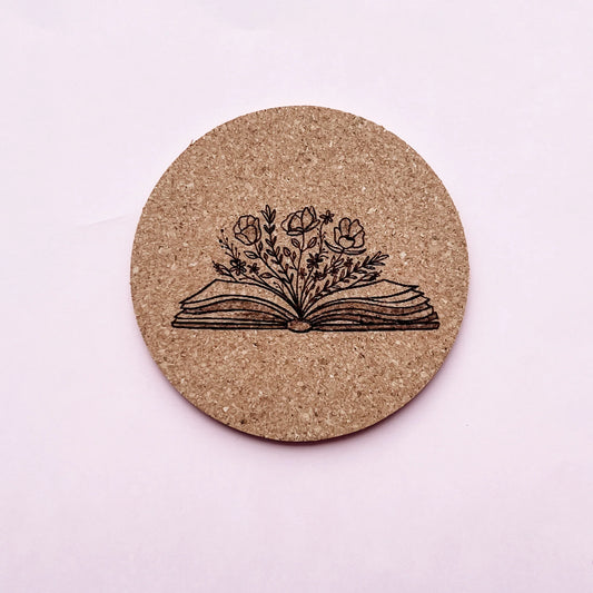 Blooming Book Cork Coaster