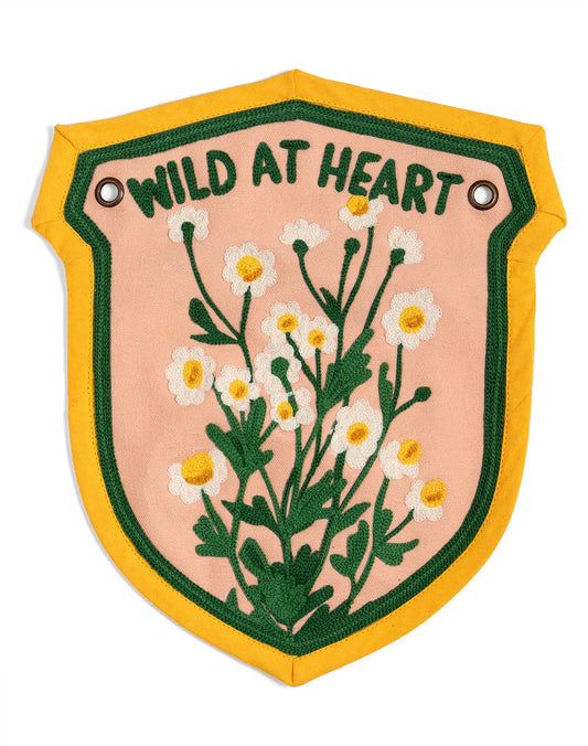 Wild at Heart Embroidered Canvas Banner