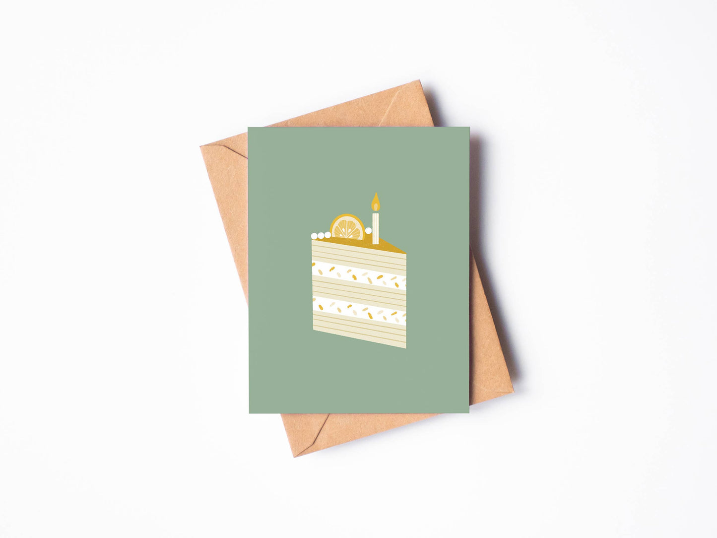 Lemon Birthday Cake Blank Card