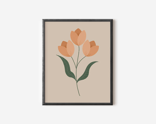 Tulip Print - Orange