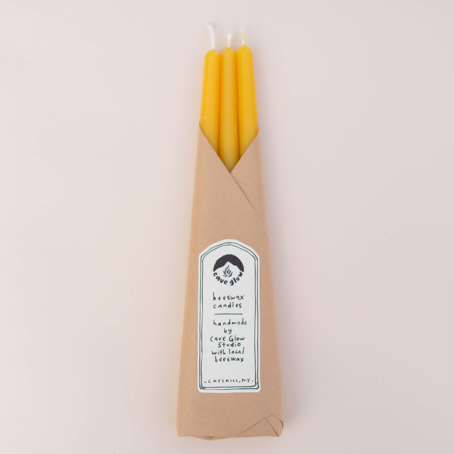 Pure Beeswax Taper-Set of 3
