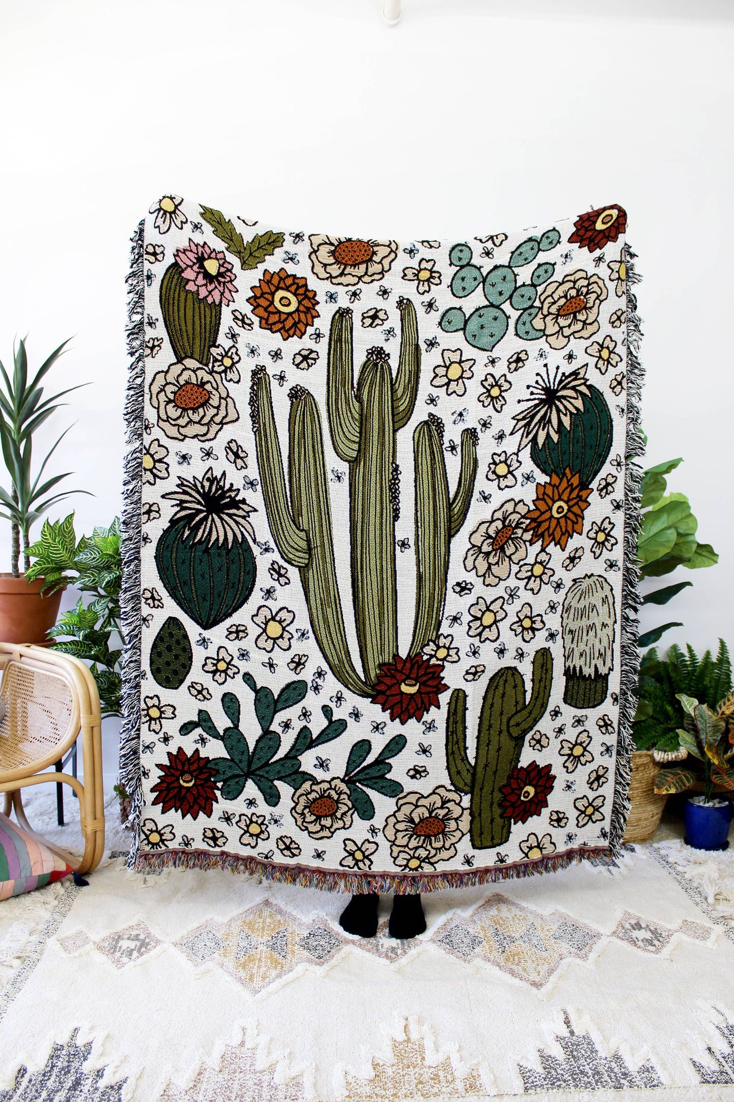 Cactus Party Tapestry Blanket